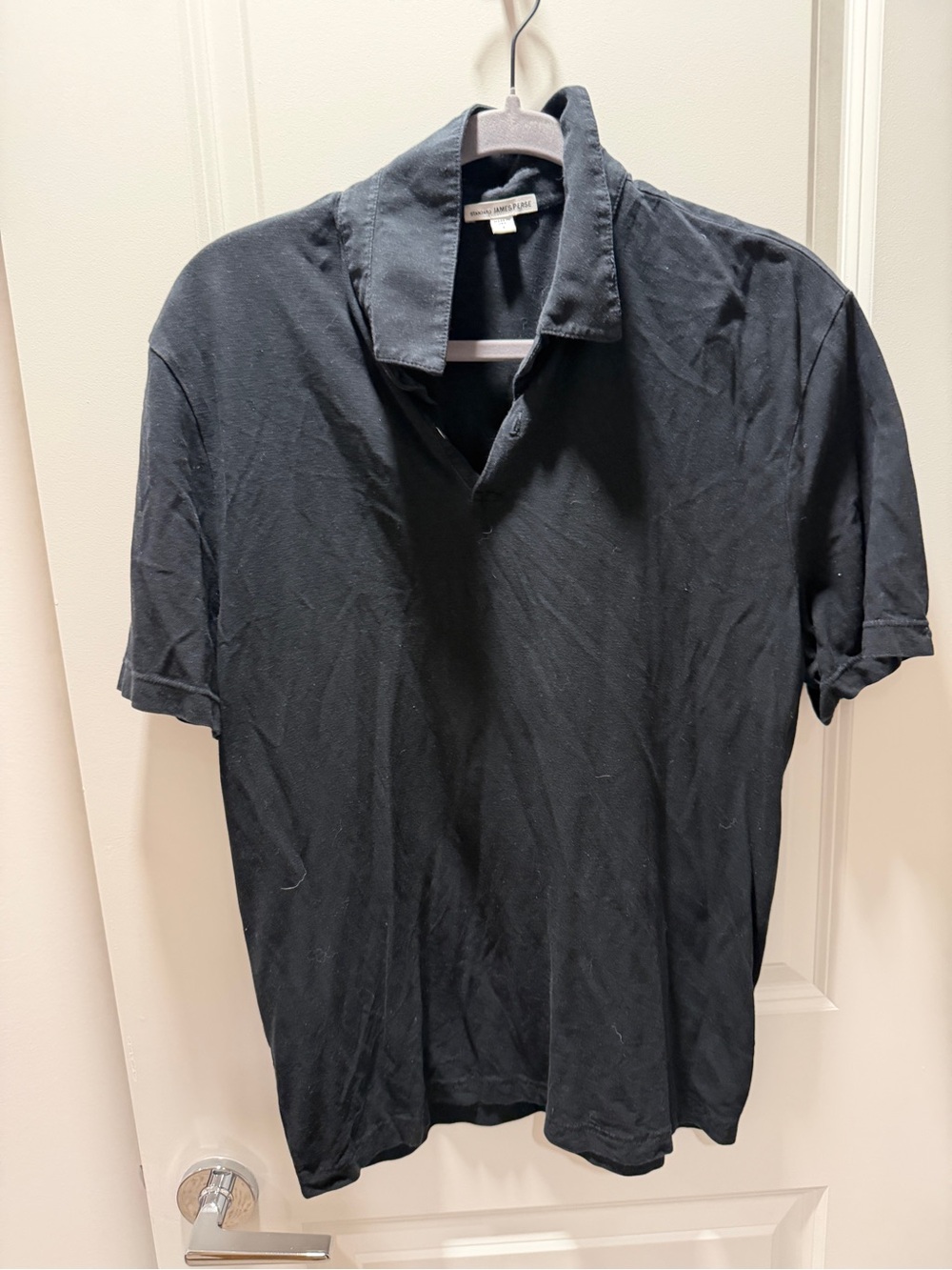 James Perse Black Short-Sleeve Polo